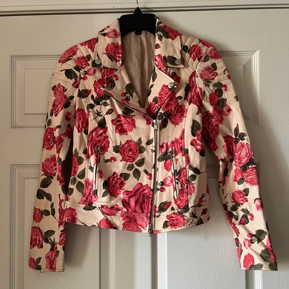 L’AGENCE DAWN ROSE WOOD LEATHER JACKET NWOTS SZ S